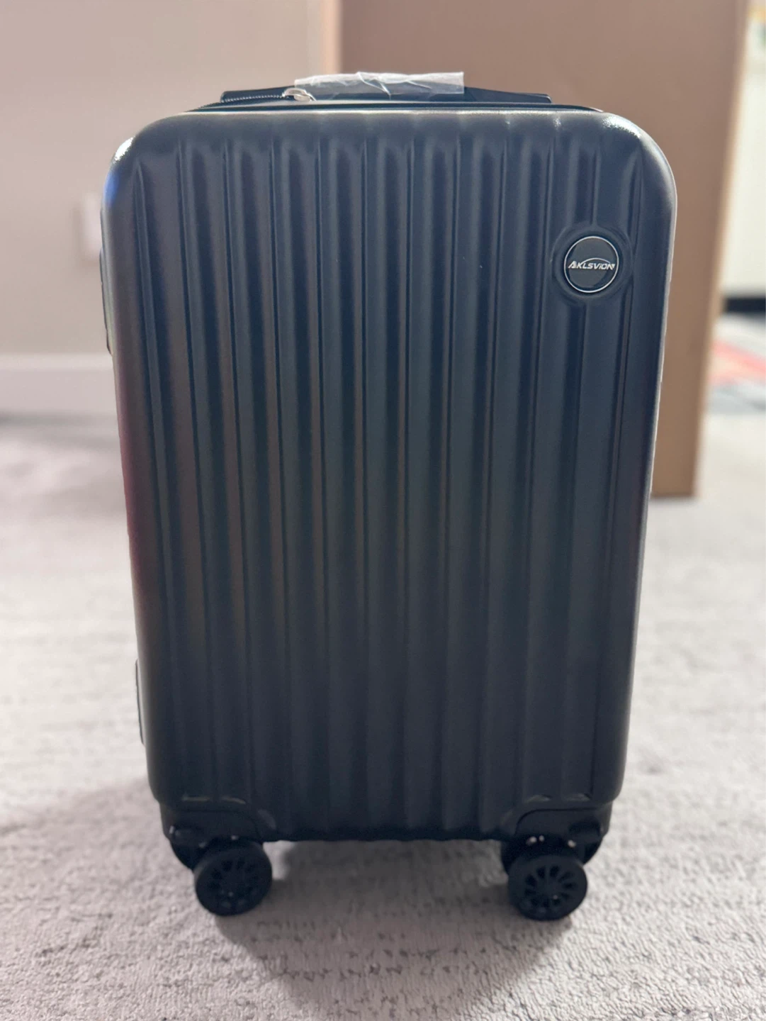 AXSAVION Black Carry-On Suitcase