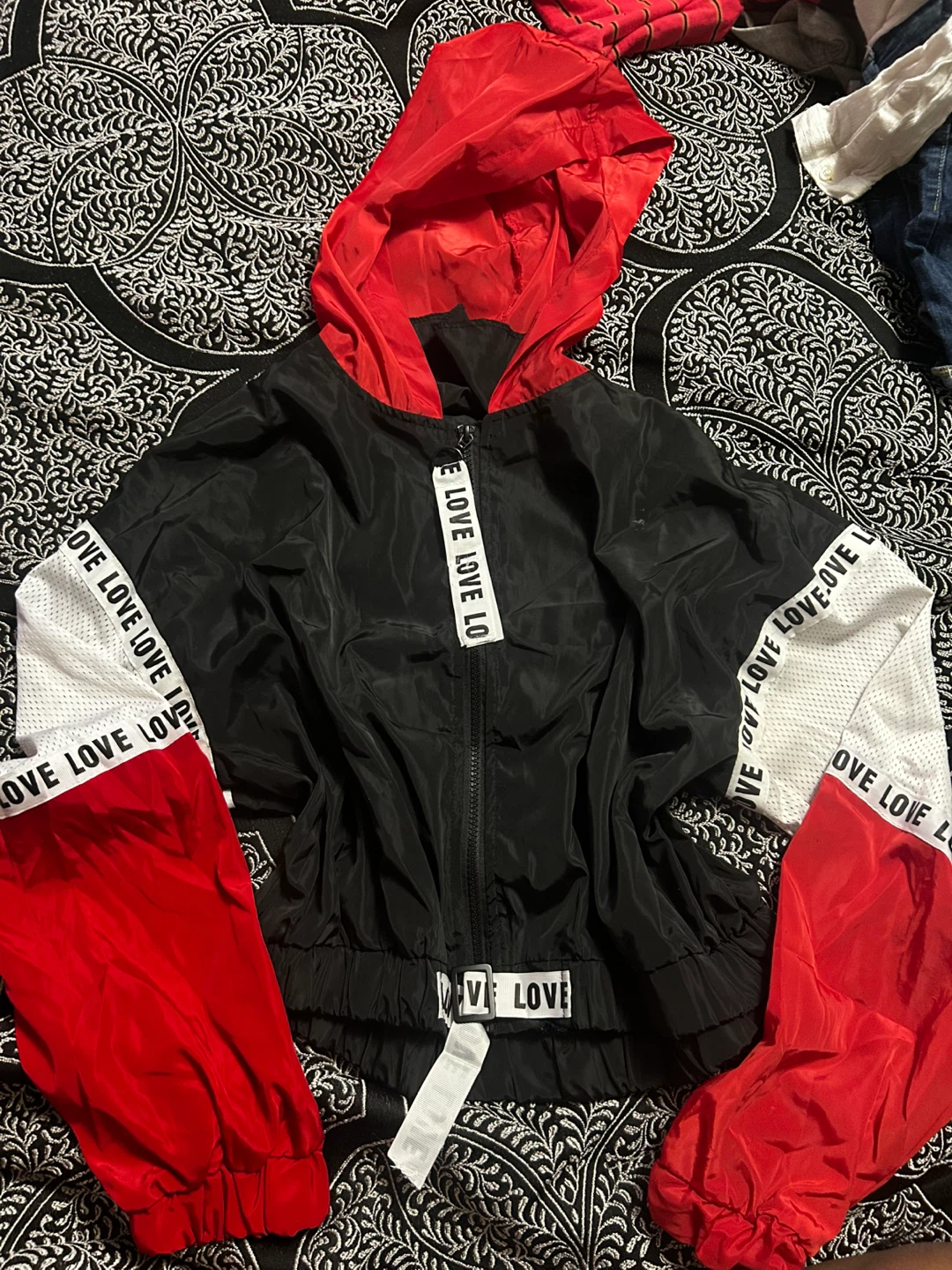 Black and Red Windbreaker Jacket