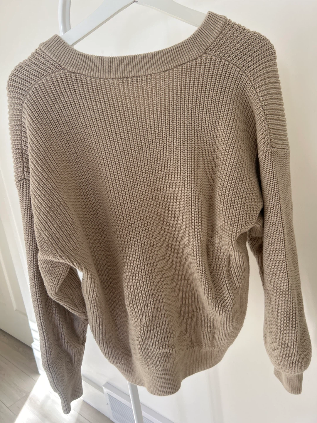 Tna V-Neck Knit Sweater - Beige, XS - photo 2