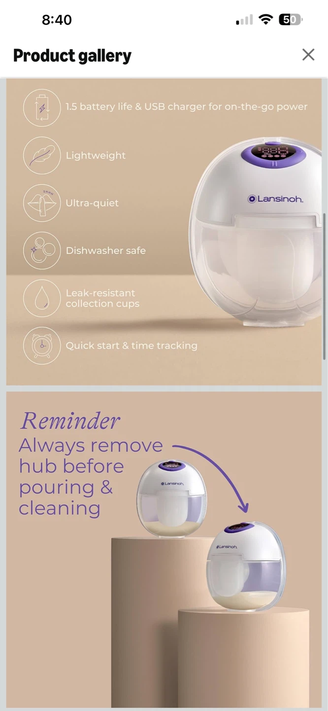 Lansinoh Discreet Duo Wearable Breast Pump - photo 2