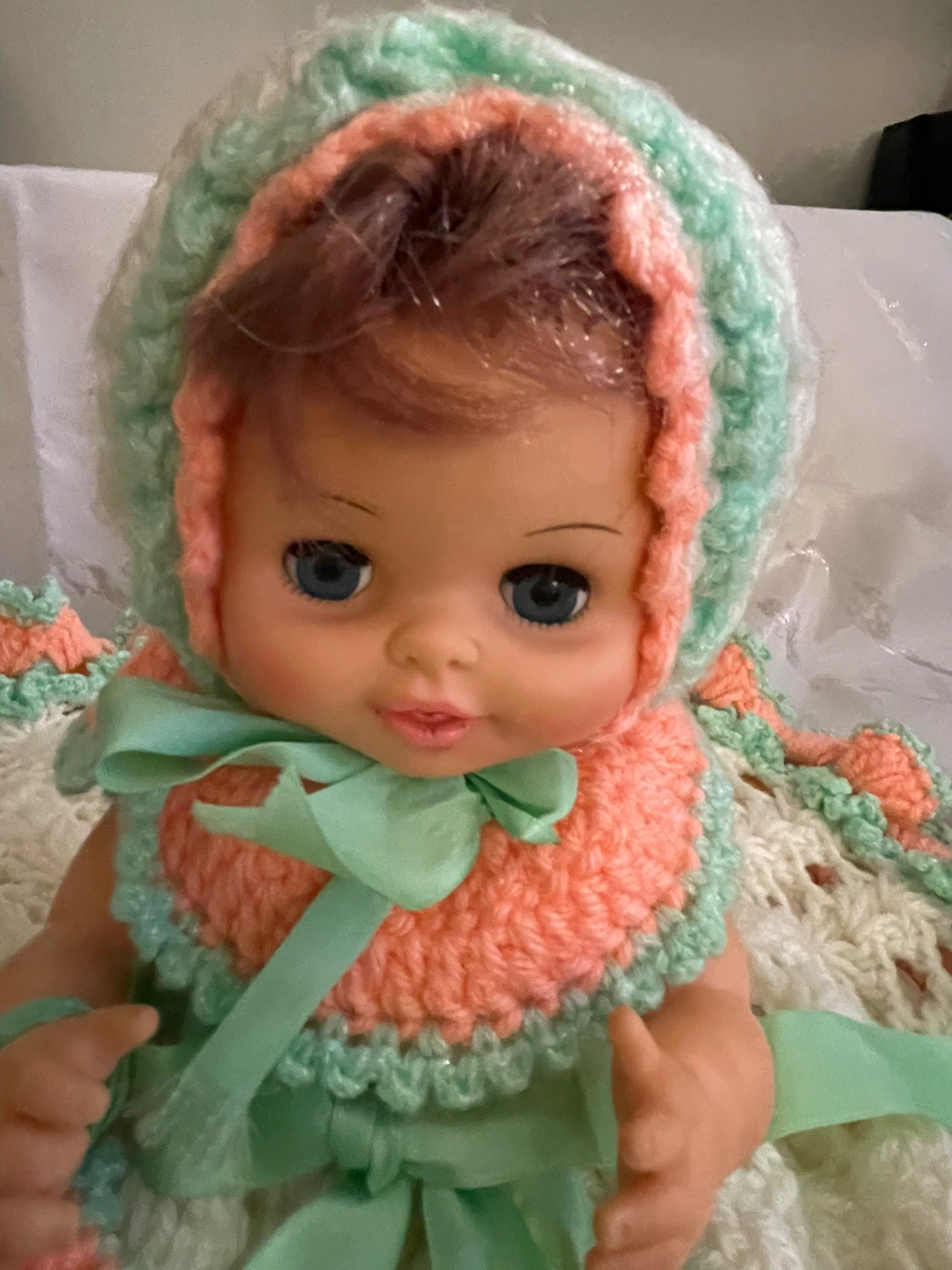 Vintage Crochet Doll with Baby Blanket - photo 4