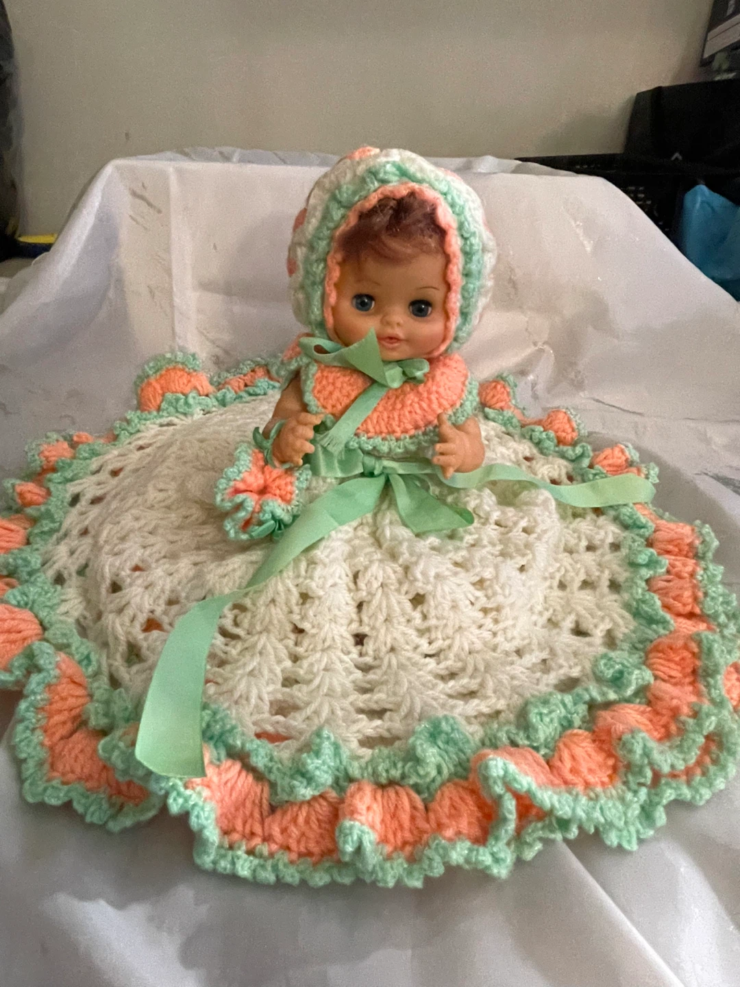 Vintage Crochet Doll with Baby Blanket - photo 2