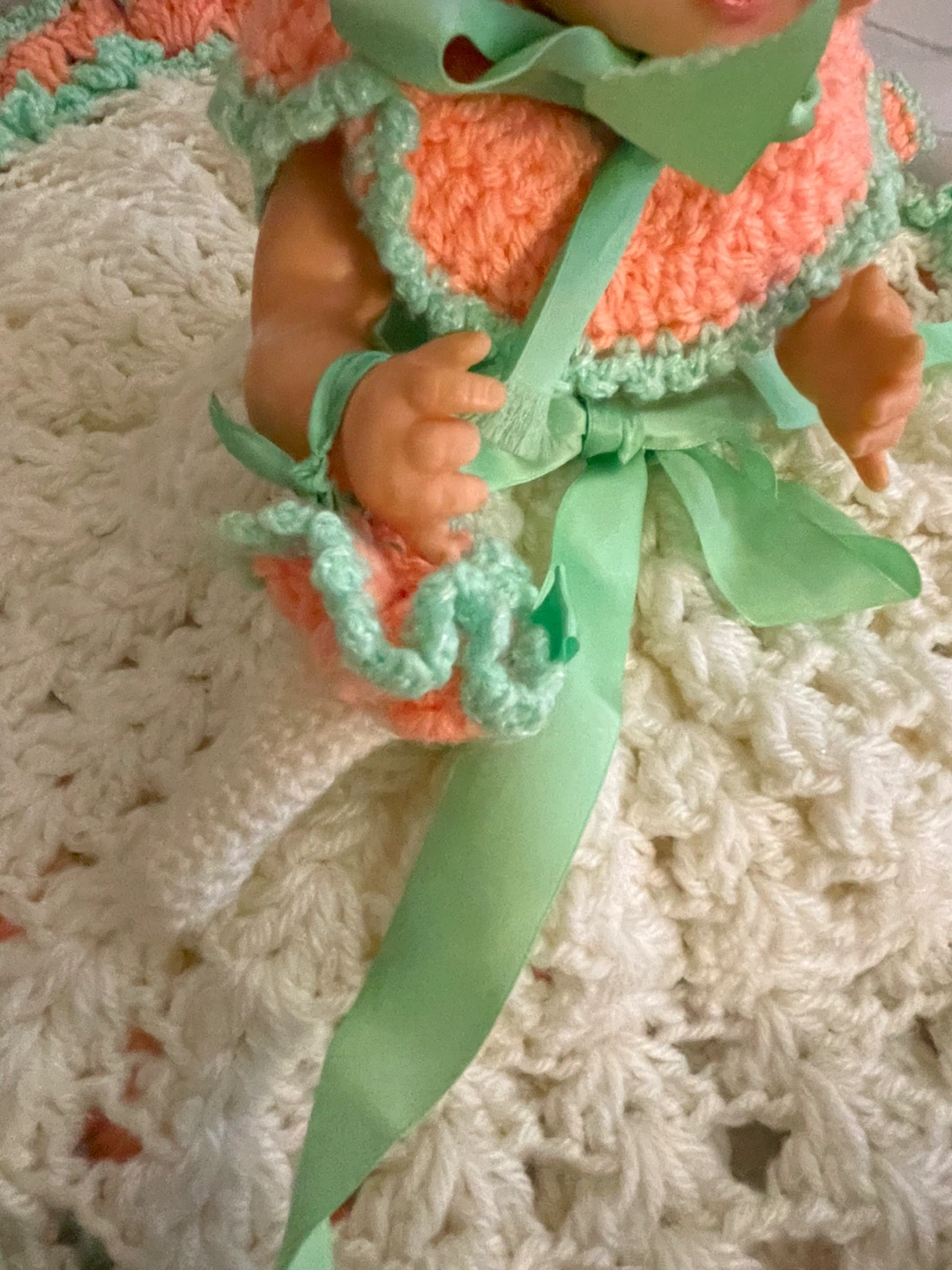 Vintage Crochet Doll with Baby Blanket - photo 3