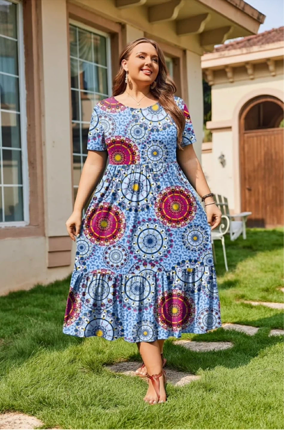 Women's Floral Print Midi Dress