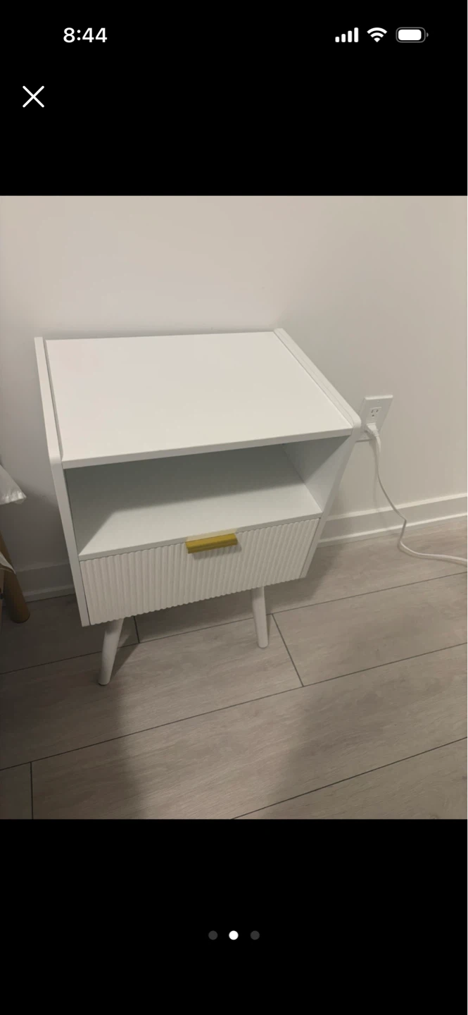 White Nightstand with Drawer