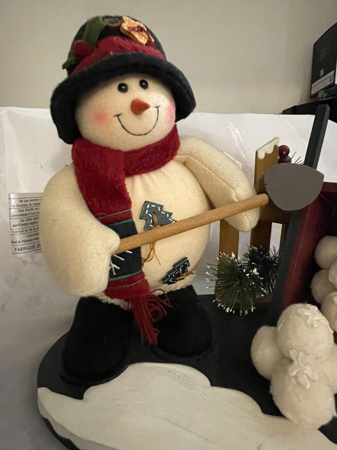 Snowman with Sled and Snowballs Decorative Figurine - photo 4