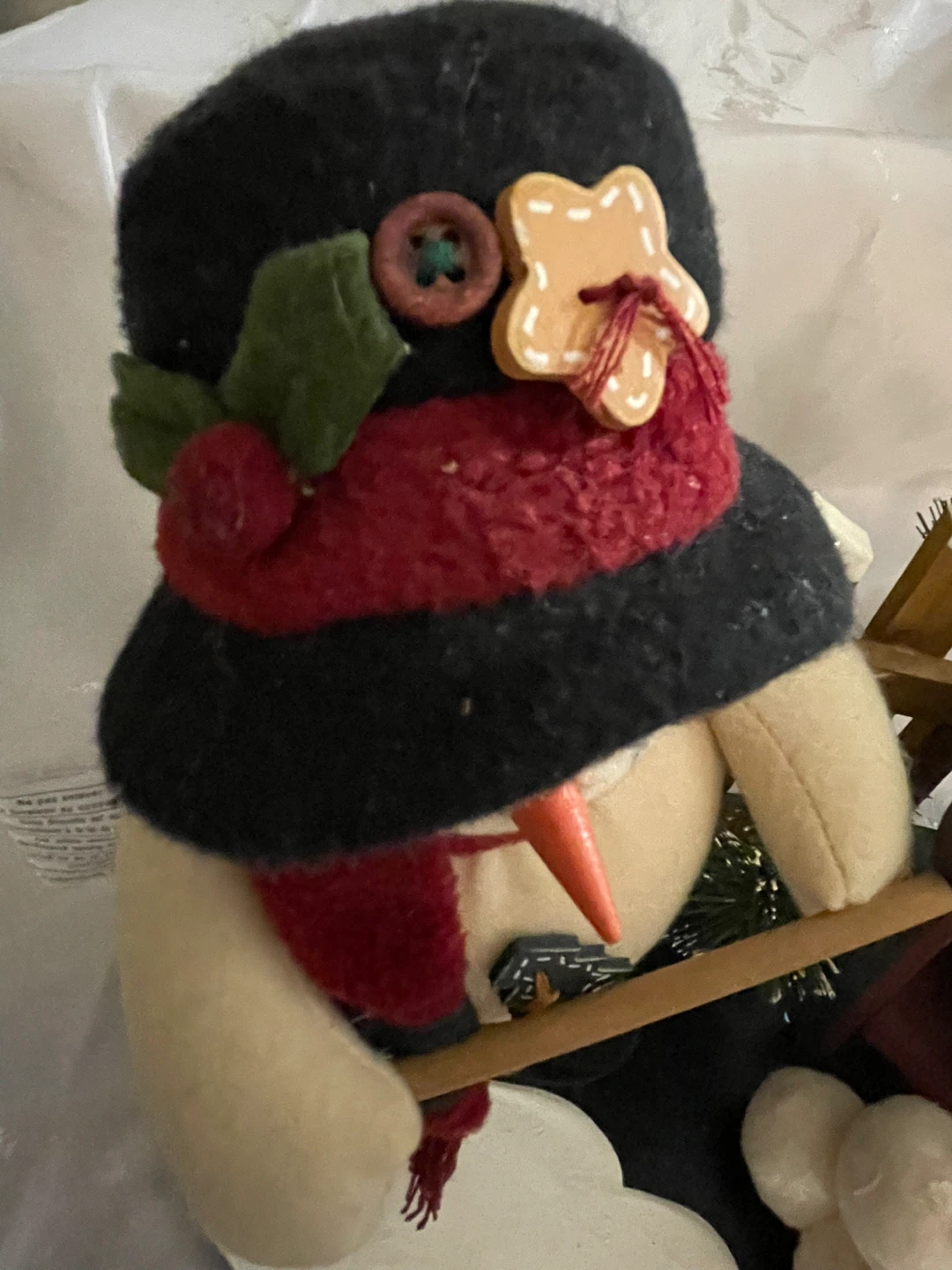 Snowman with Sled and Snowballs Decorative Figurine - photo 5