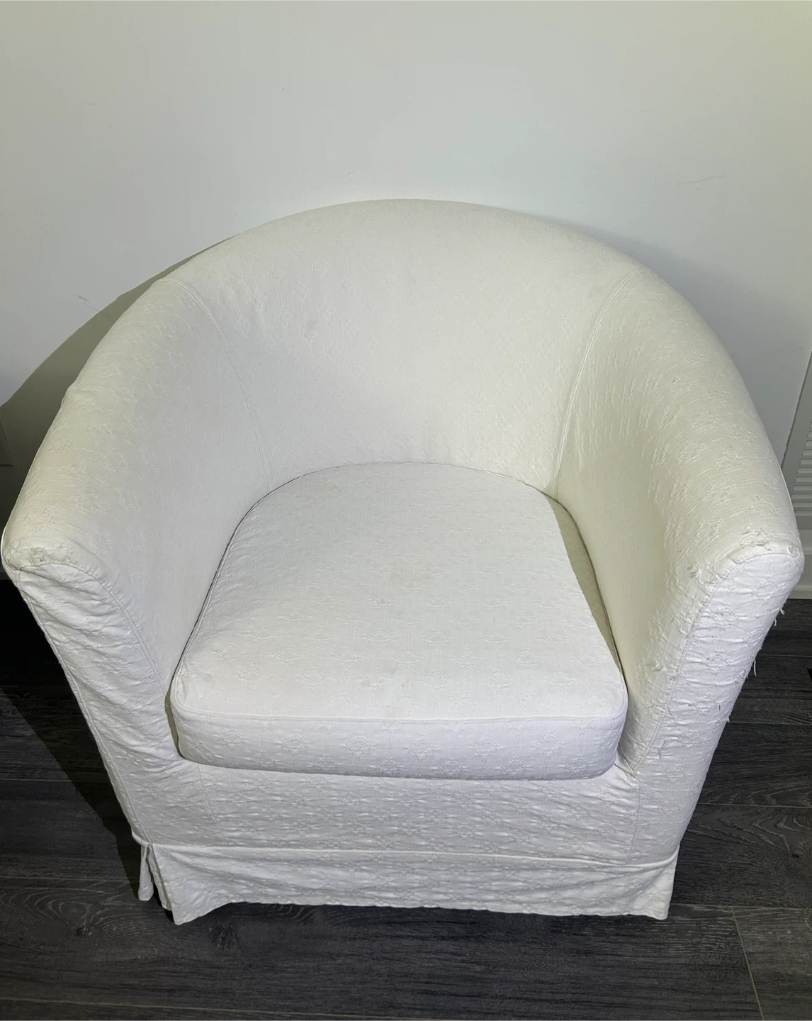 White Barrel Accent Chair