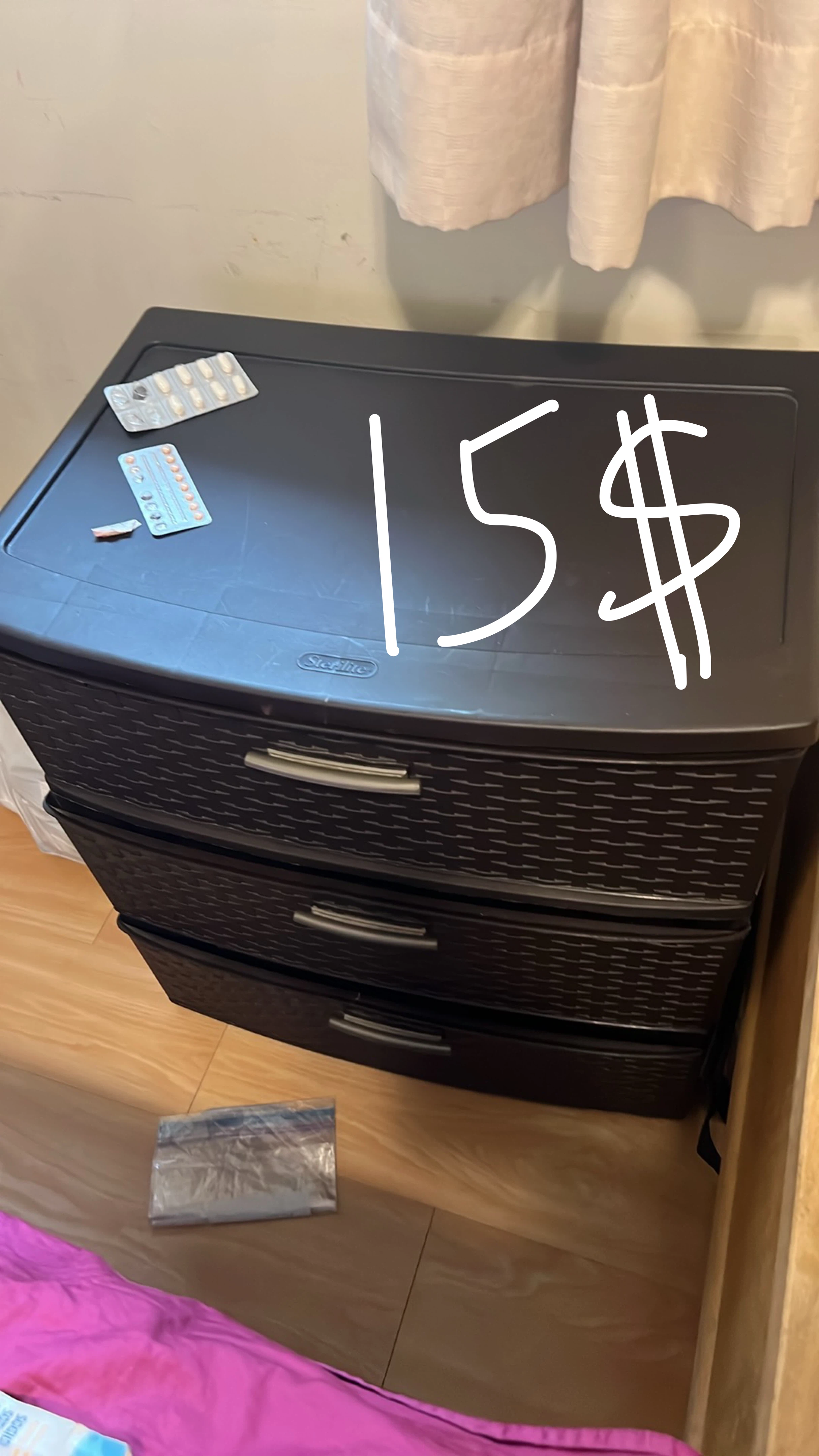 Black 3-Drawer Storage Unit