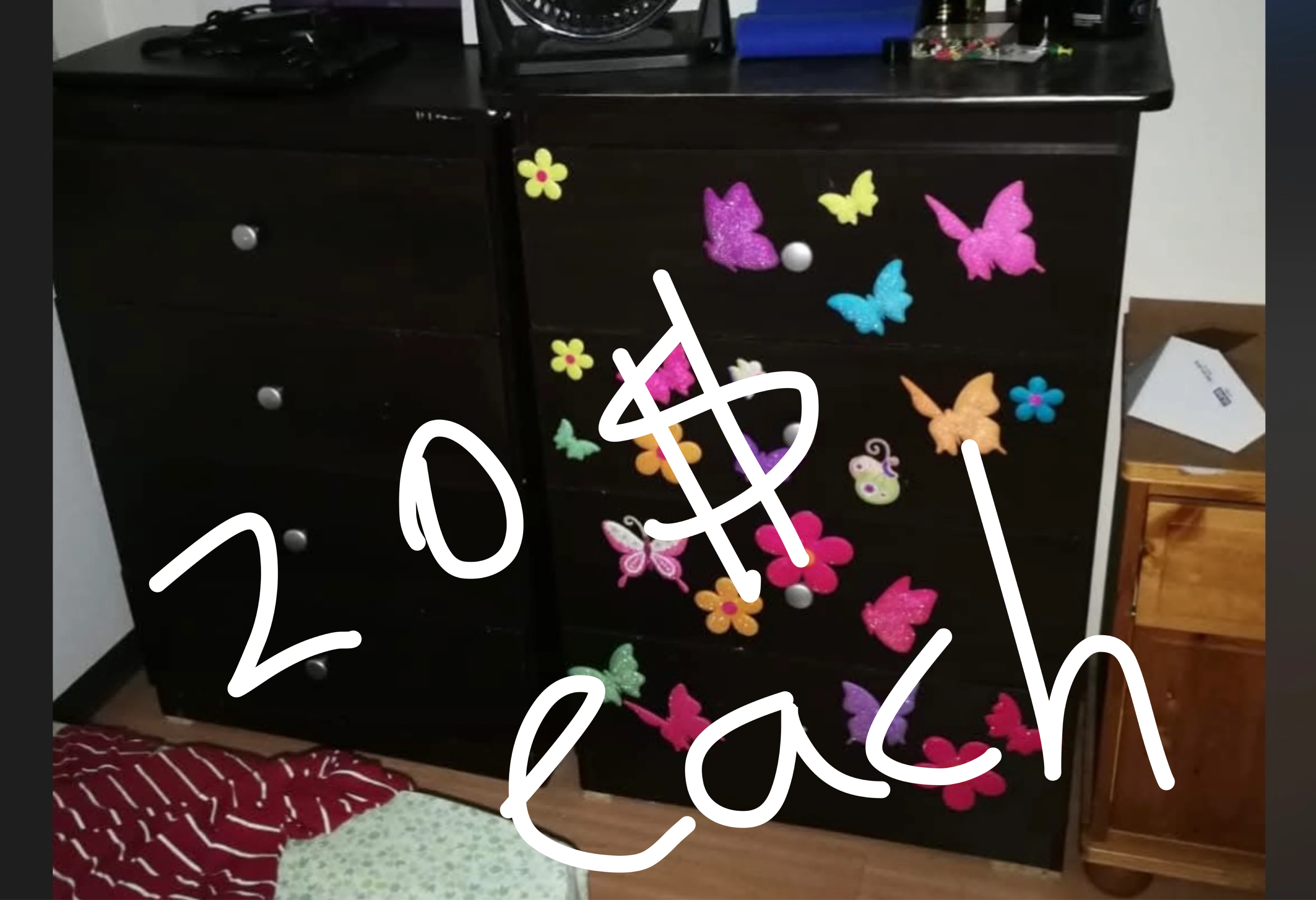 Black 3-Drawer Storage Unit - photo 2