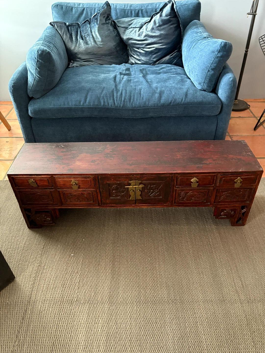 Antique Carved Wooden Sideboard Table