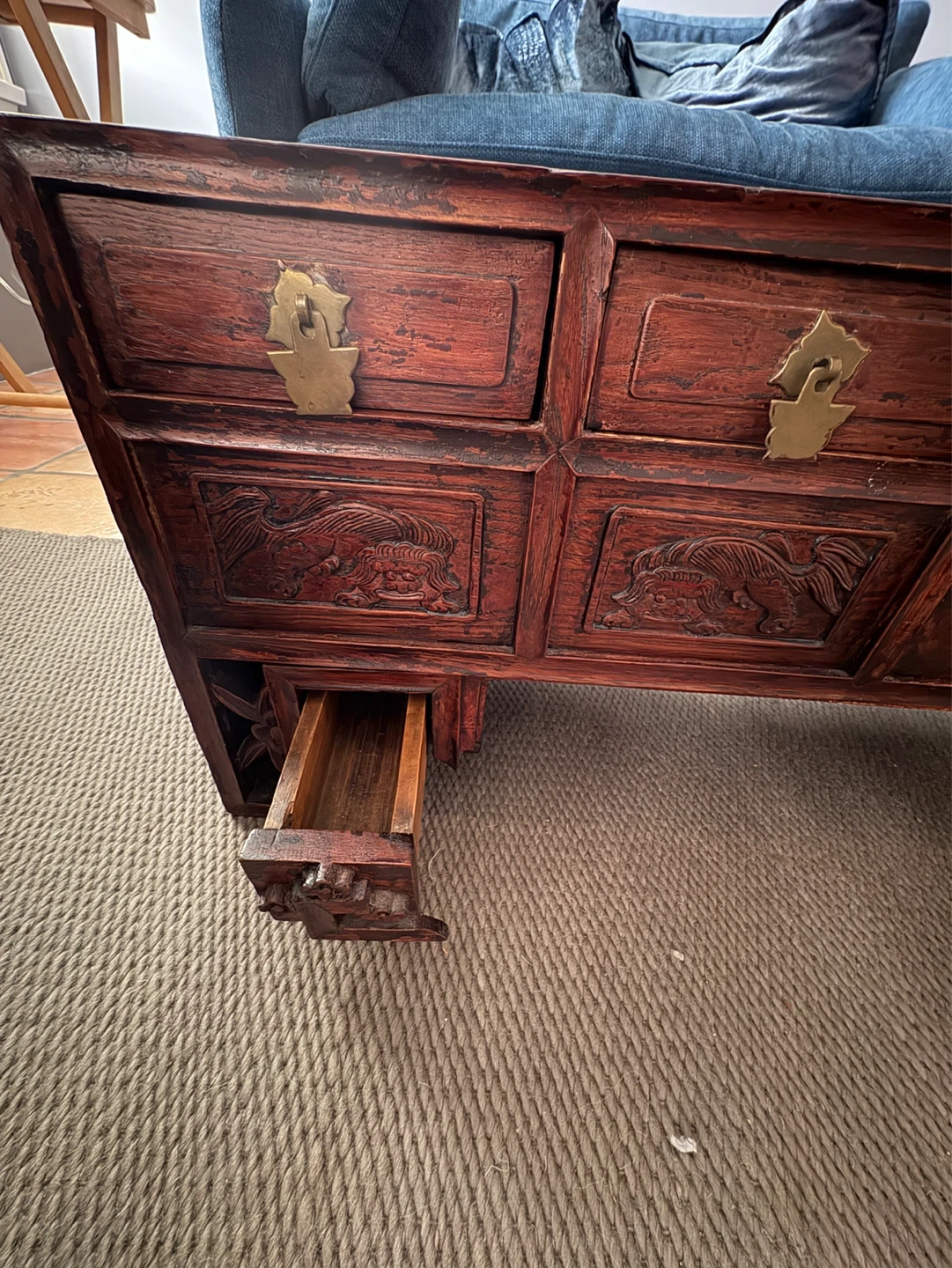 Antique Carved Wooden Sideboard Table - photo 4