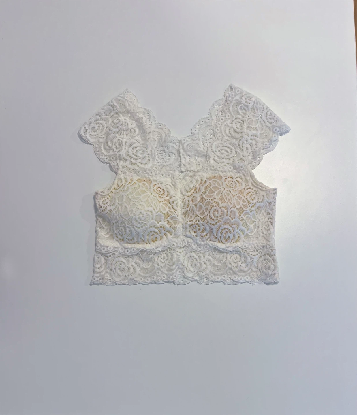 White Lace Crop Top & Black Knit Skirt Set XS - photo 2