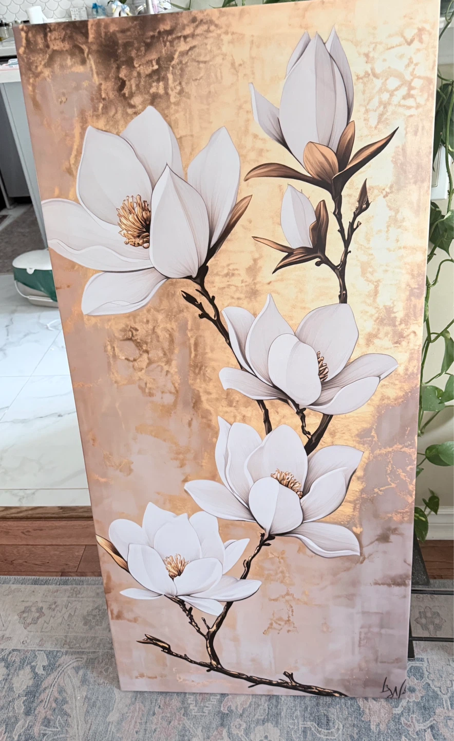 Canvas Wall Art - White Magnolias