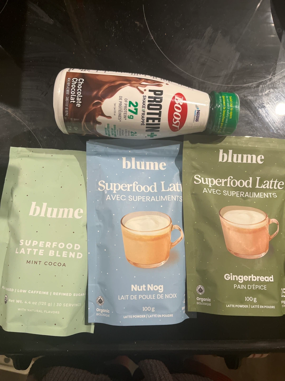 blume latte mixes and protein shake