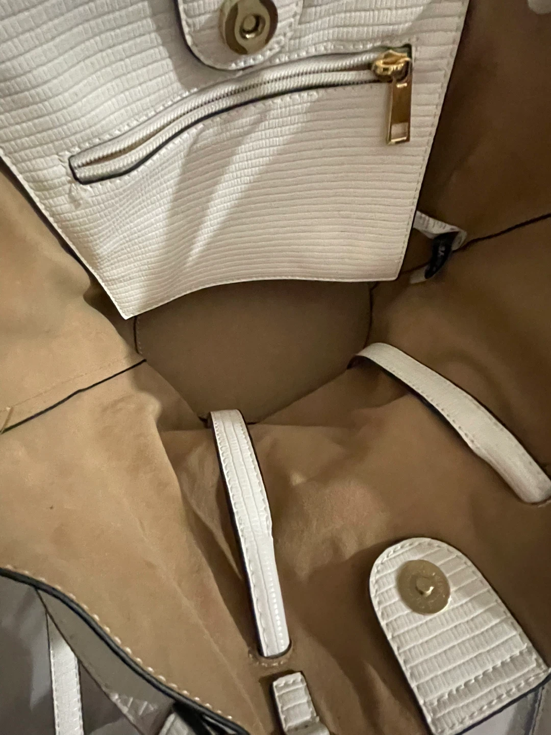 White JustFab Tote Bag with Scarf Accent - photo 2