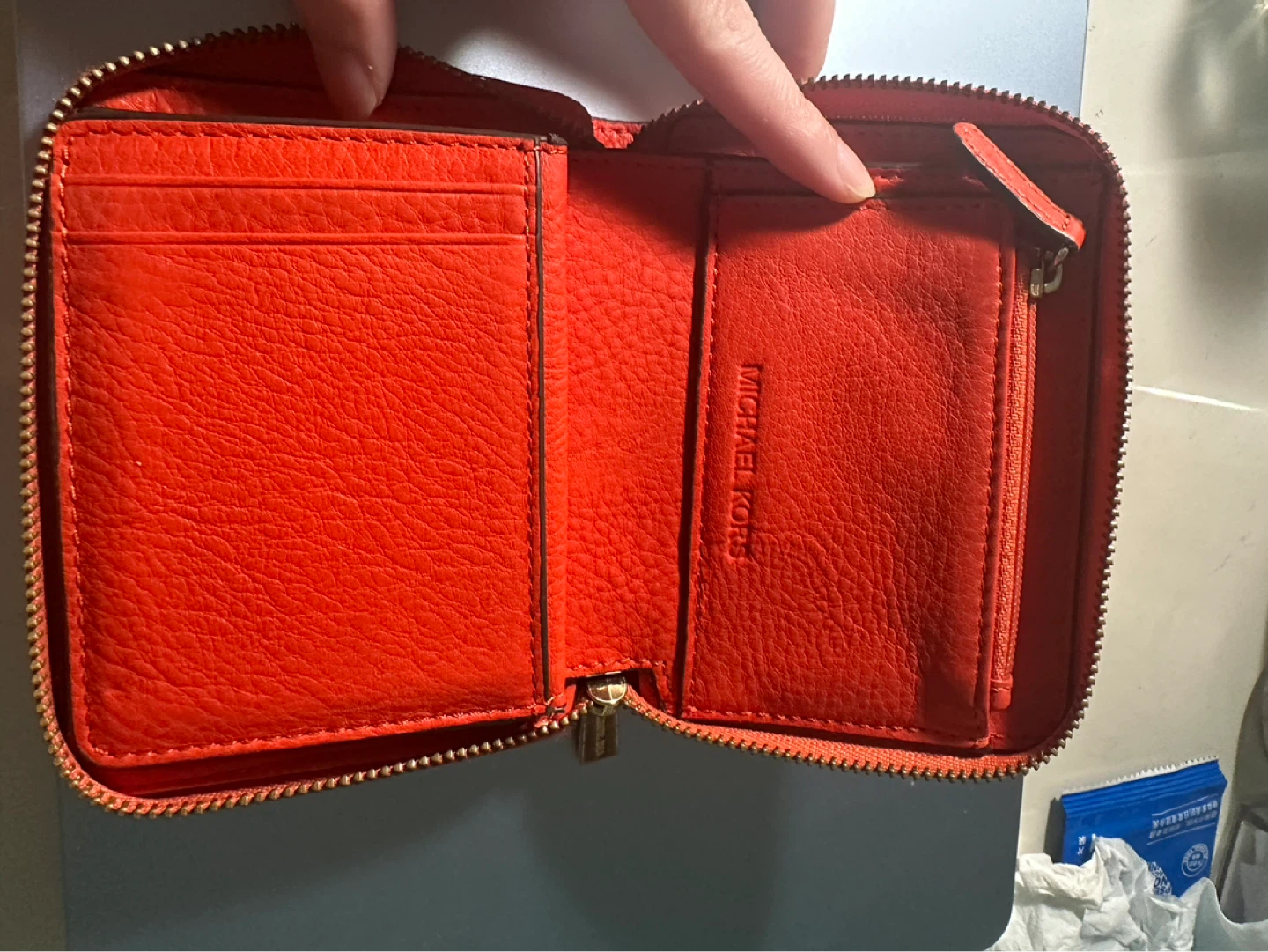Michael Kors Orange Leather Zip Around Wallet - photo 2
