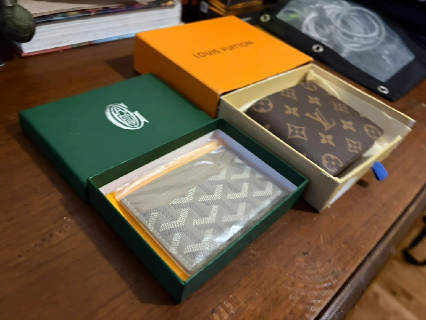 Louis Vuitton and Goyard Card Holders with Boxes new