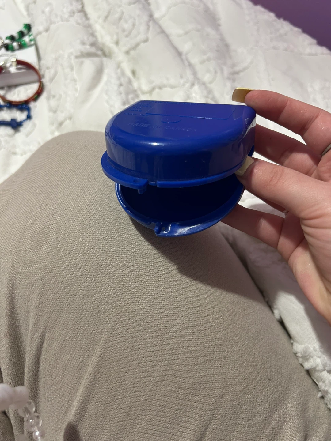 Blue hinged plastic case #freecycle
