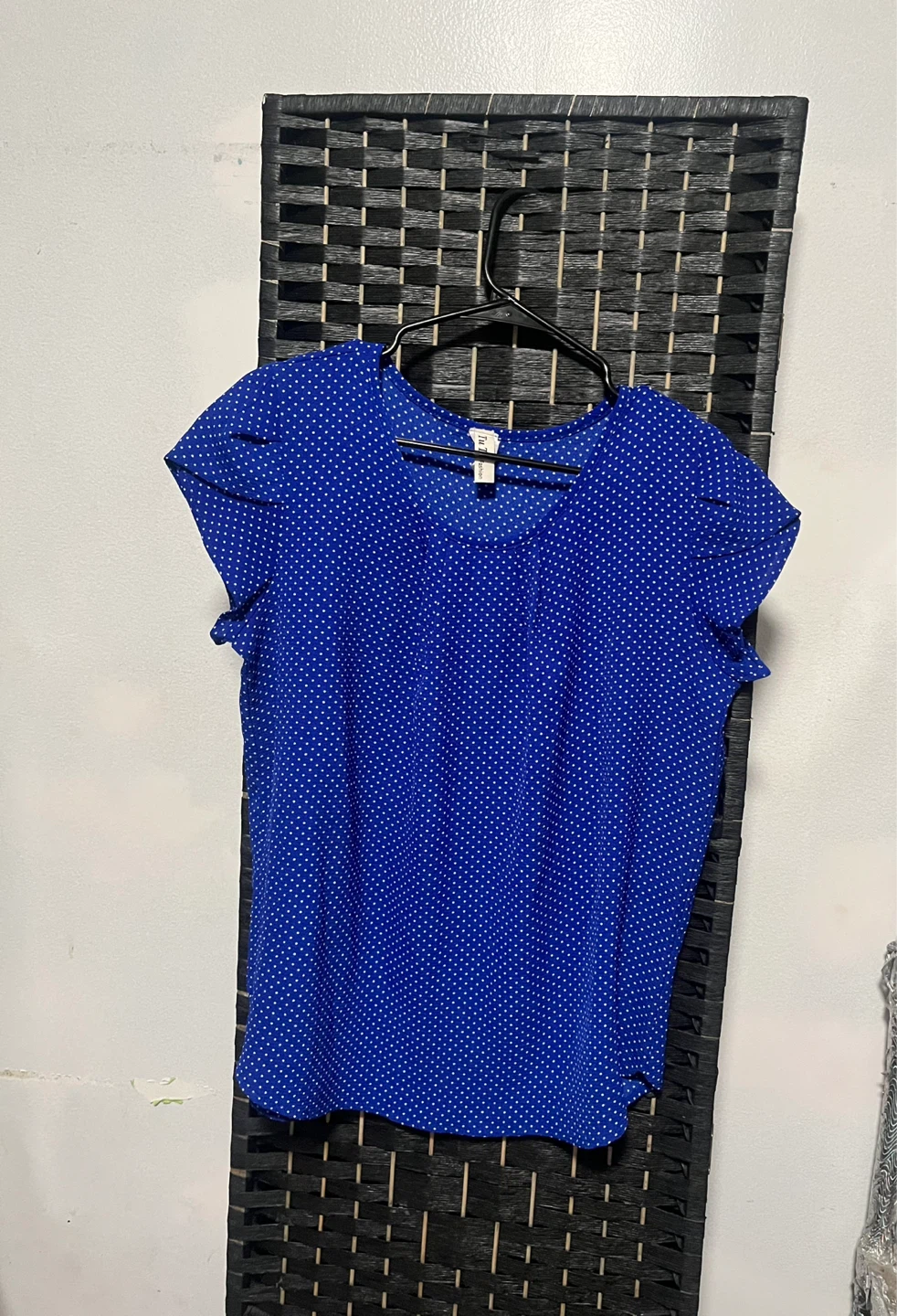 Women's Royal Blue Polka Dot Blouse size XL