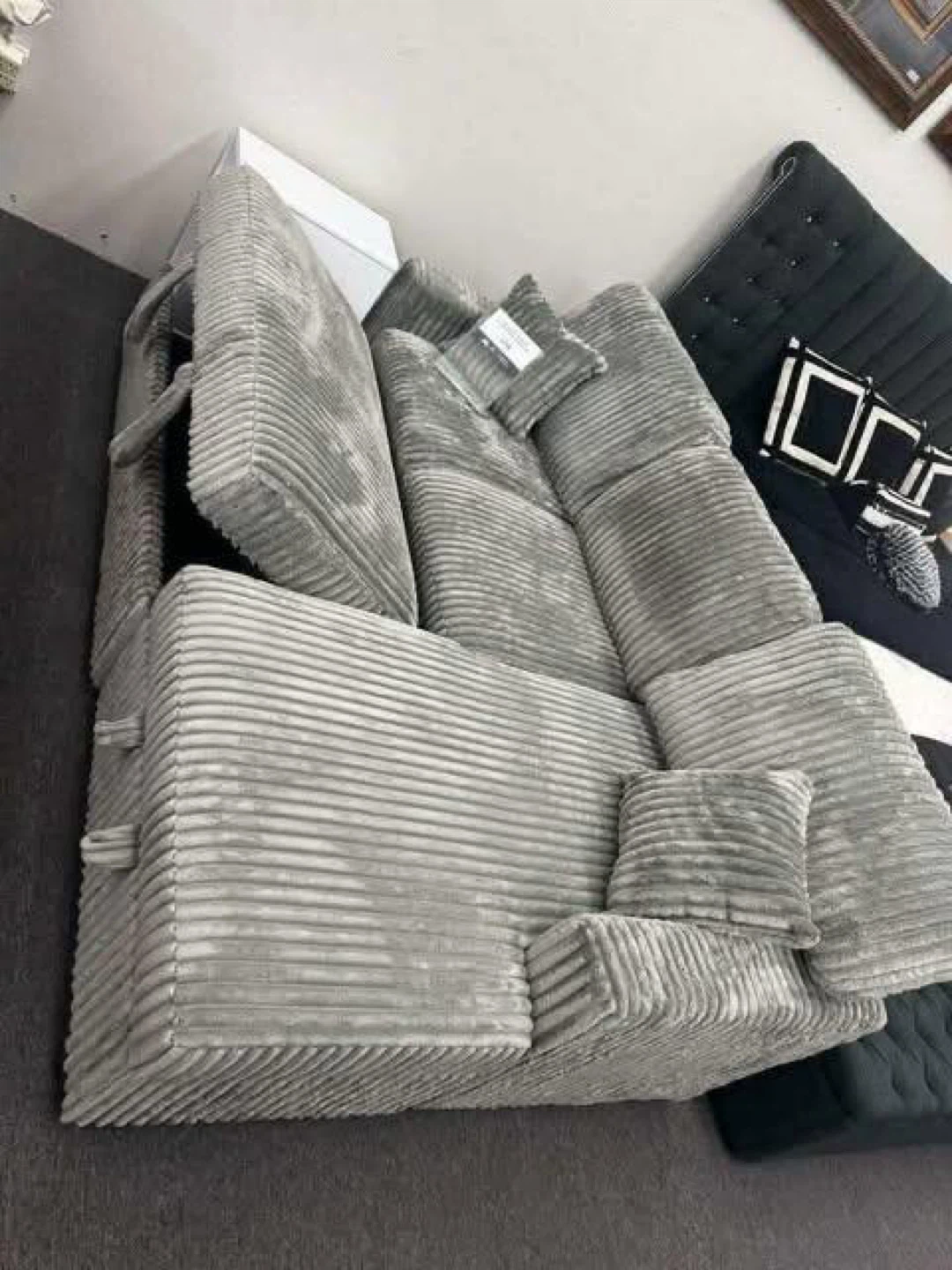 Corduroy Sectional Sofa Bed with Storage