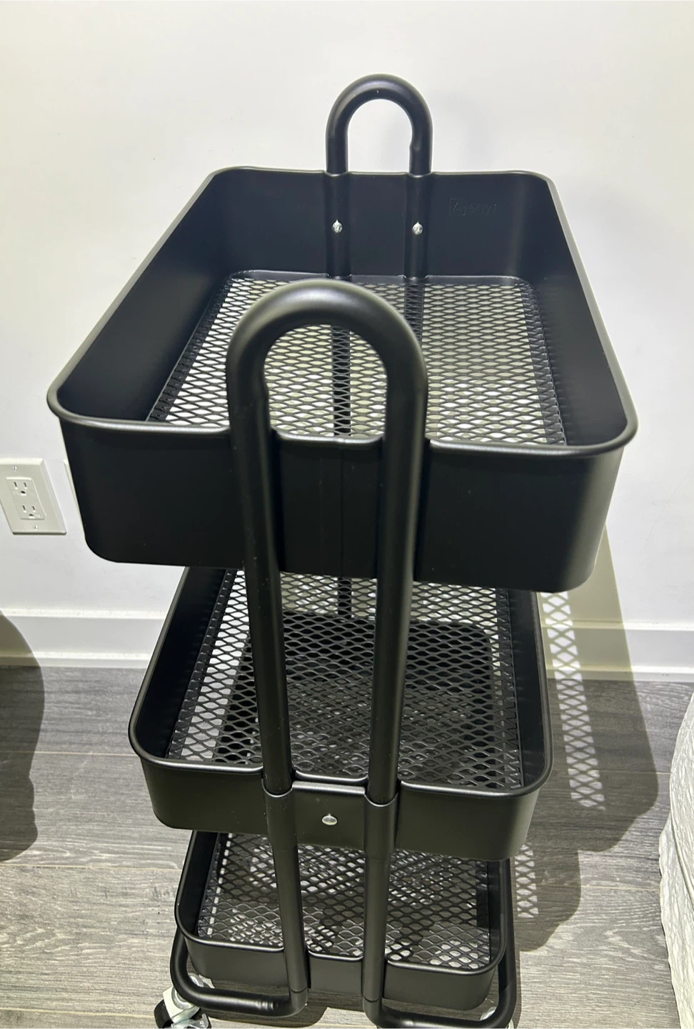 Black 3-Tier Rolling Utility Cart - photo 4