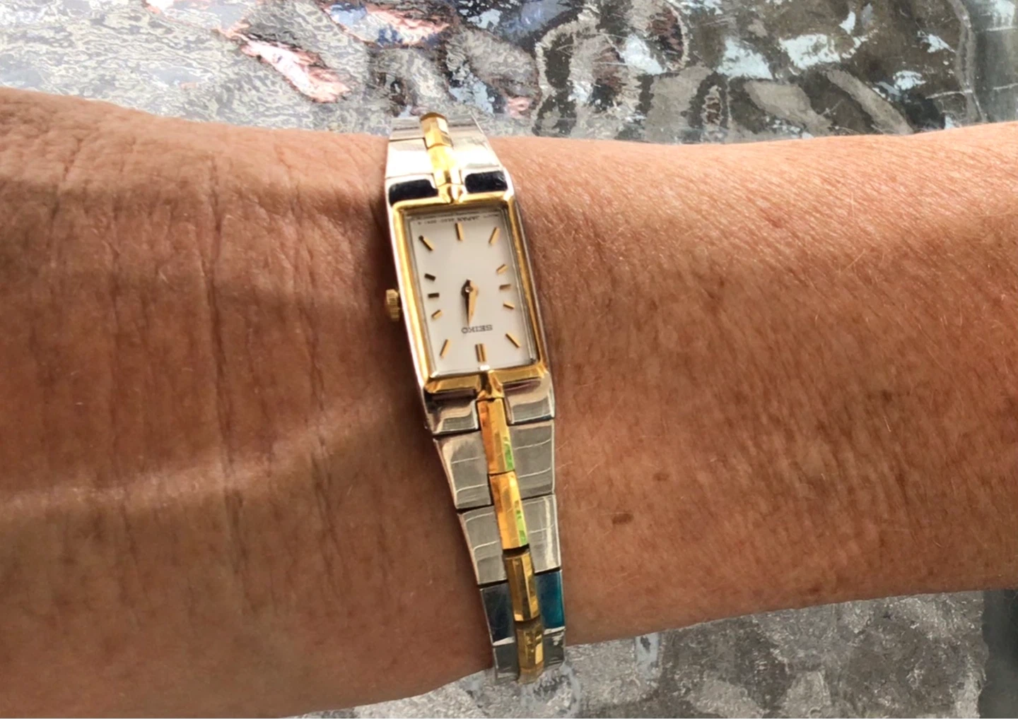 Vintage Seiko Women's Two-Tone Rectangular Watch