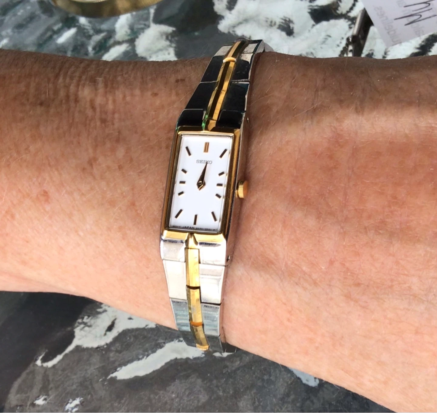 Vintage Seiko Women's Two-Tone Rectangular Watch - photo 4