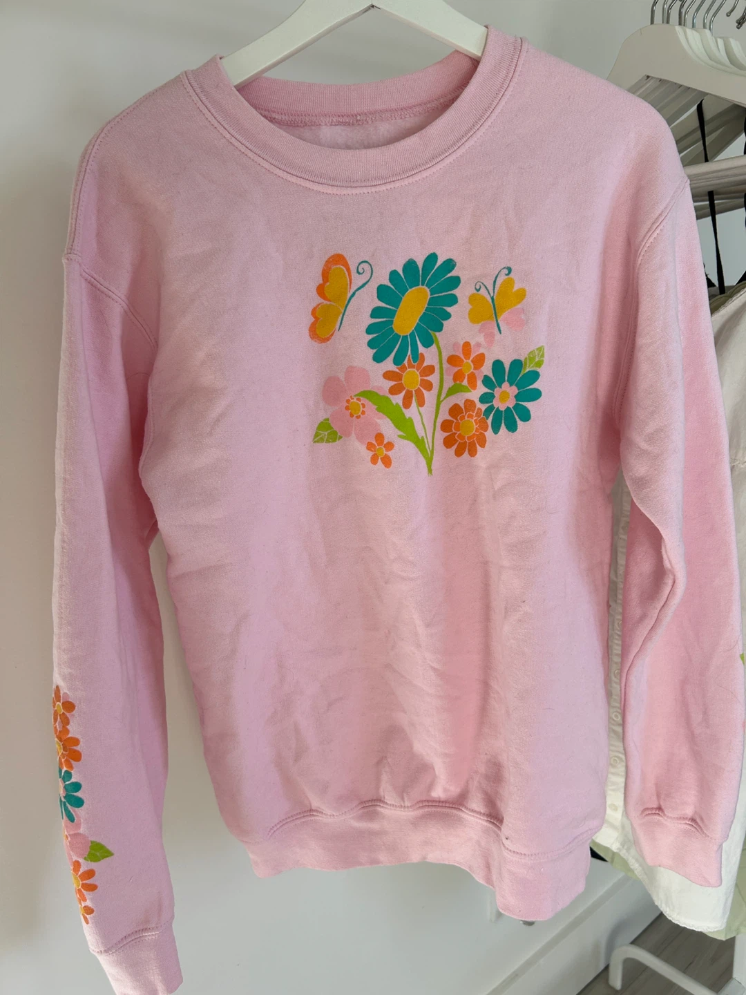 PacSun Pink Floral Butterfly Sweatshirt