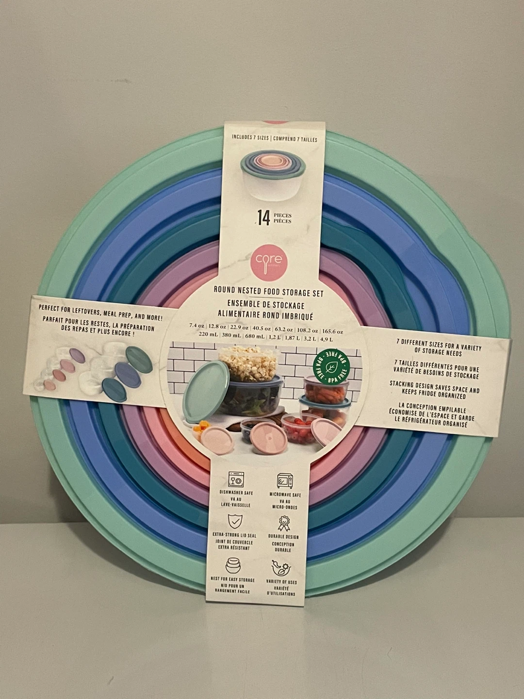 Core Round Nested Food Storage Set - 14 Pieces