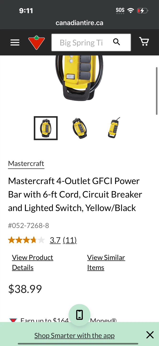 Mastercraft 4-Outlet GFCI Power Bar with 6-ft Cord - photo 3