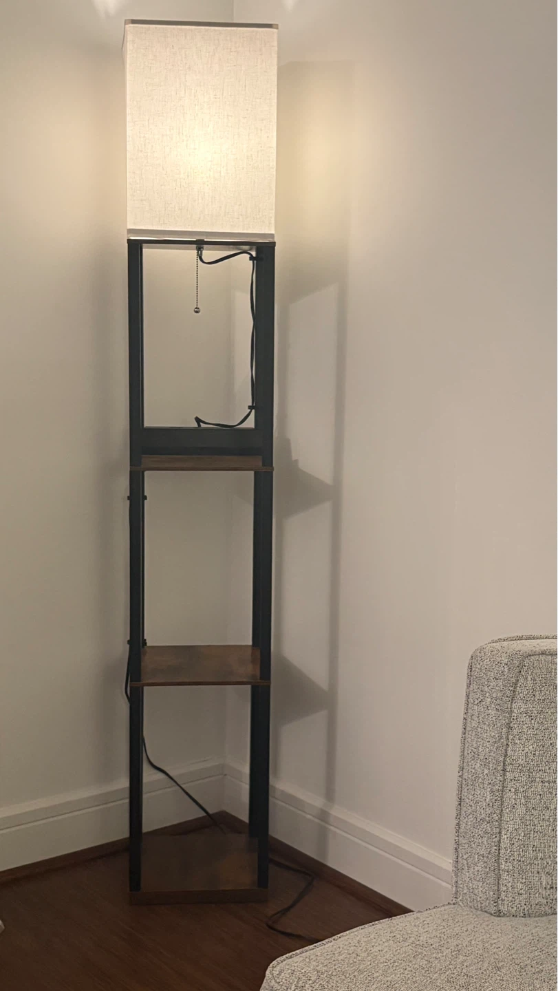 Floor Lamp with Shelves and power outlet