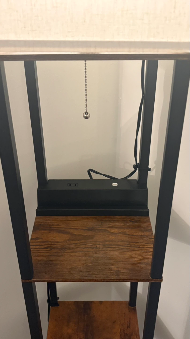 Floor Lamp with Shelves and power outlet - photo 2
