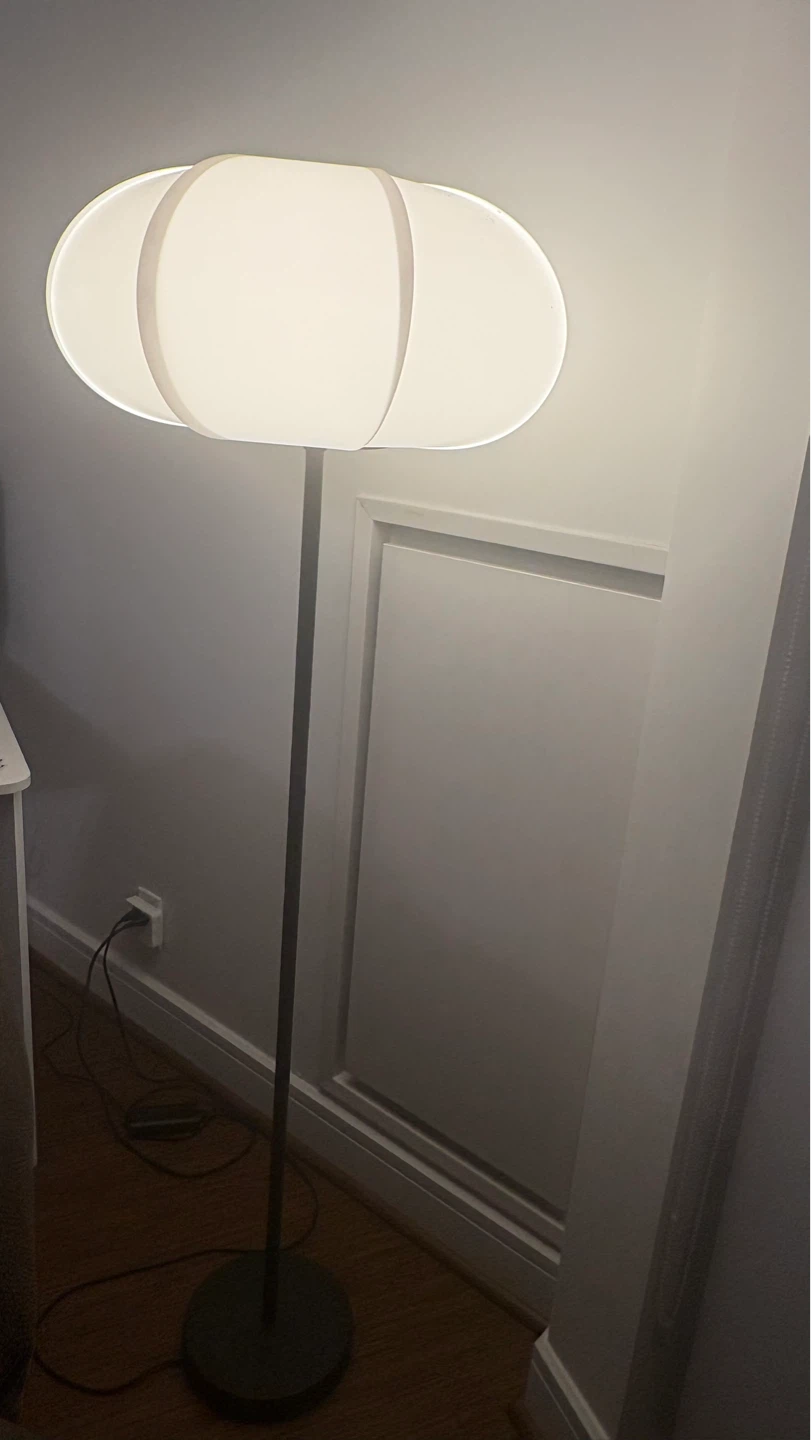 Modern White Drum Shade Floor Lamp - photo 2
