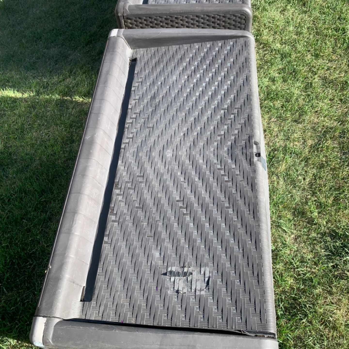 Outdoor Storage Bench Deck Box Patio Storage Bins Set of 2 - photo 5