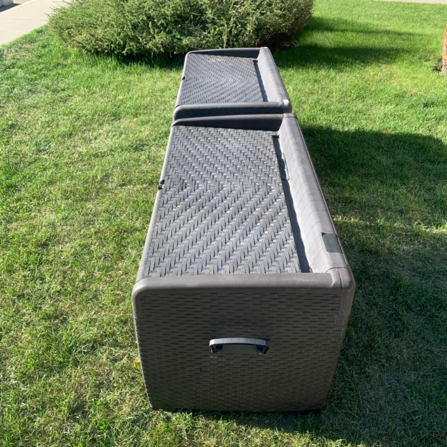 Outdoor Storage Bench Deck Box Patio Storage Bins Set of 2 - photo 2