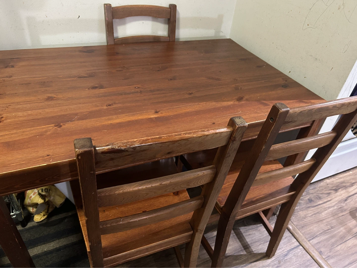 Wooden Dining Table with 4 Chairs