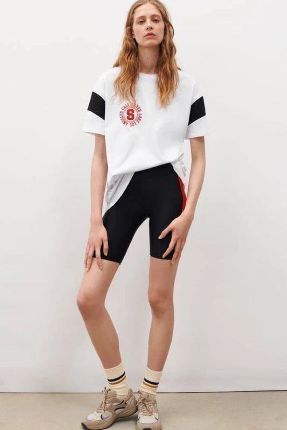 ZARA Biker Shorts with Red Panels – Size M - photo 3