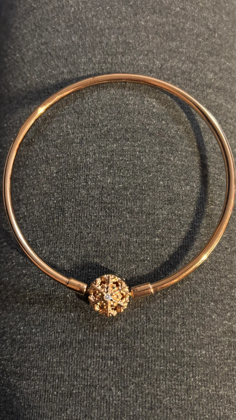 Pandora Rose Gold Bangle Bracelet with Charm - photo 2