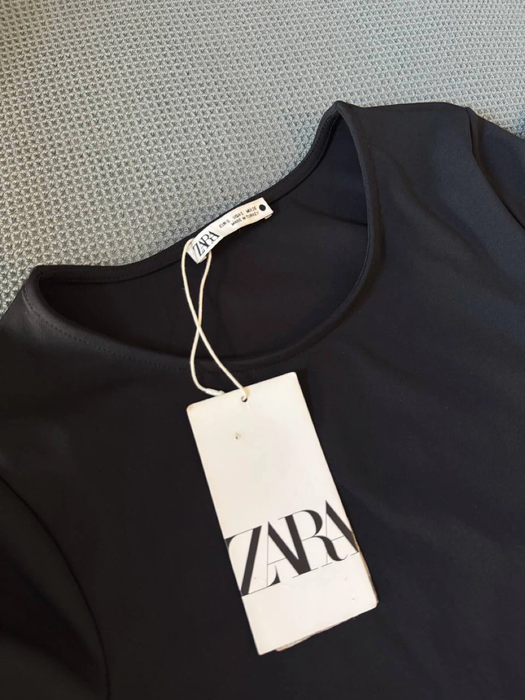 ZARA Elegant Black Midi Dress with Ruffle – Size S - photo 2