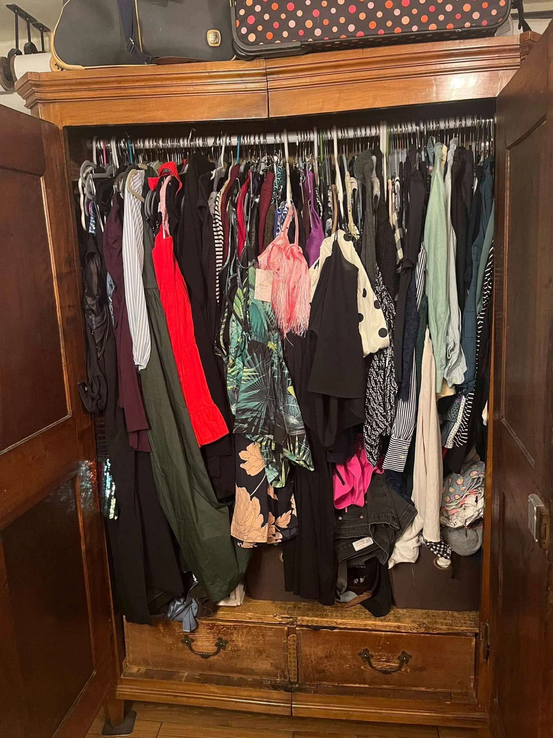 Vintage Wooden Armoire Wardrobe Closet - photo 3