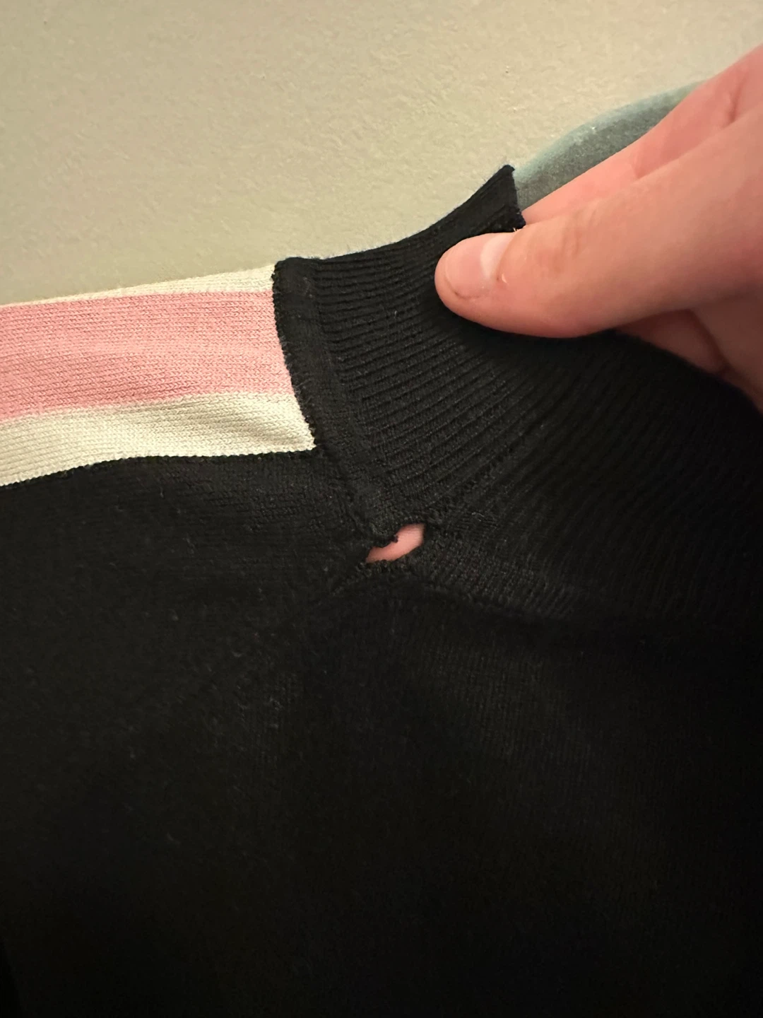 Black, pink, and white cropped turtleneck - photo 3