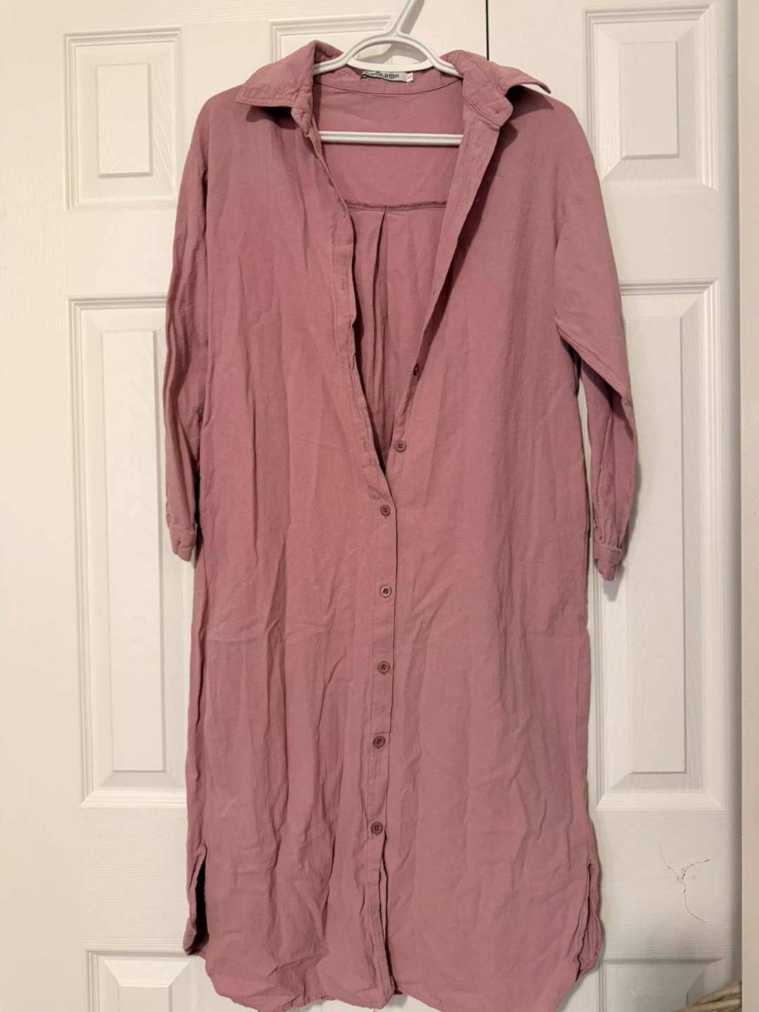 Pink Button-Up Shirt Dress size small