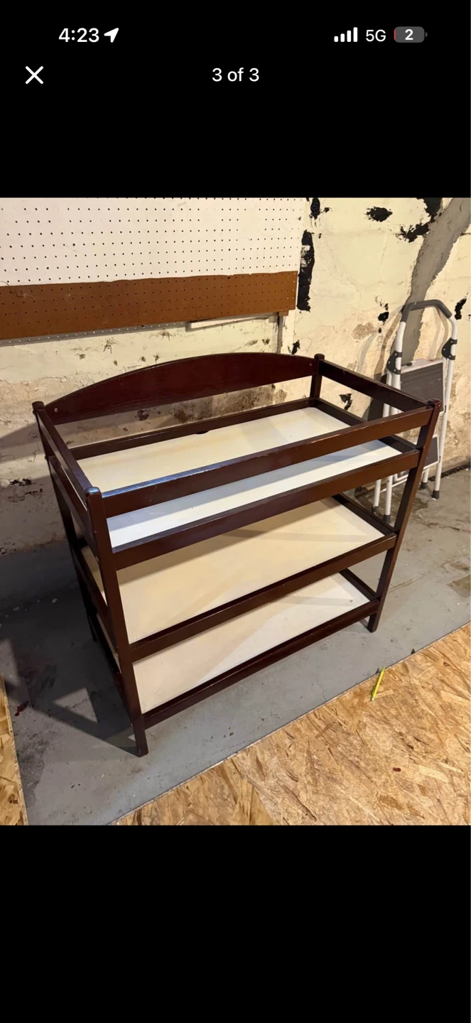 Wooden Baby Changing Table with Shelves - photo 3