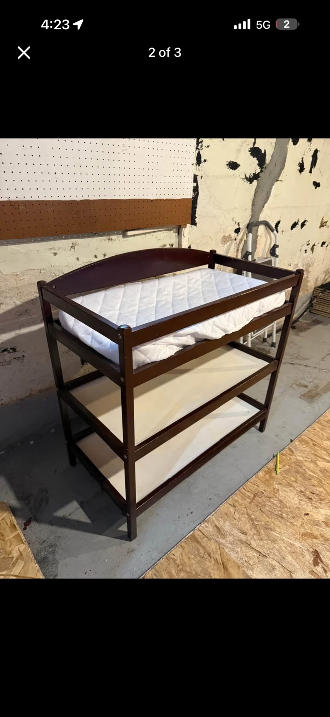 Wooden Baby Changing Table with Shelves - photo 2