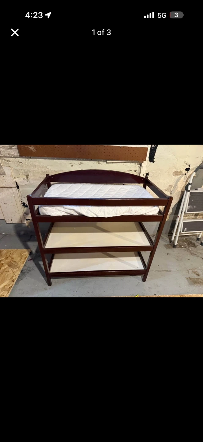 Wooden Baby Changing Table with Shelves