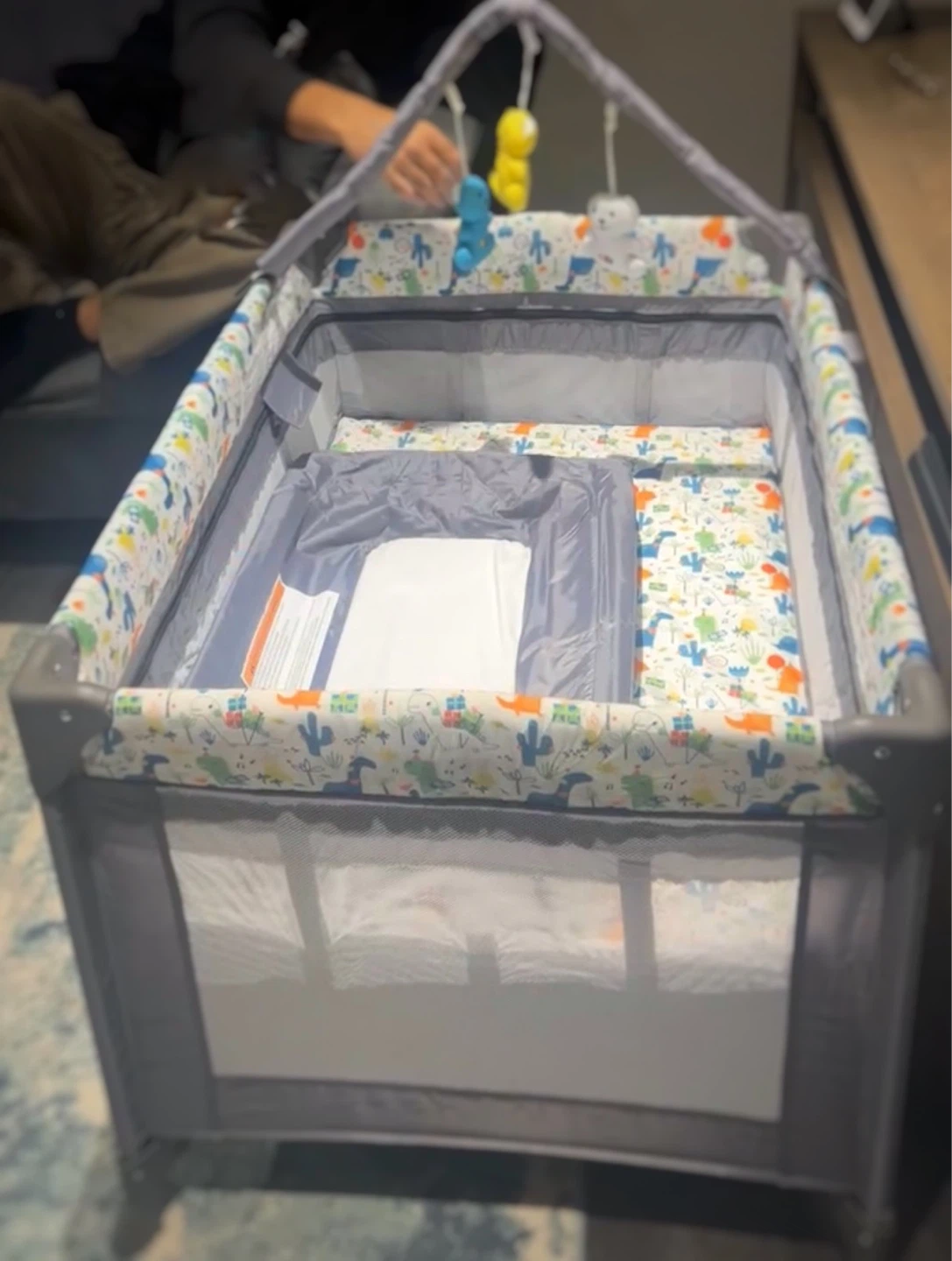 LIVINGbasics Playpen with Mobile and Changing Station