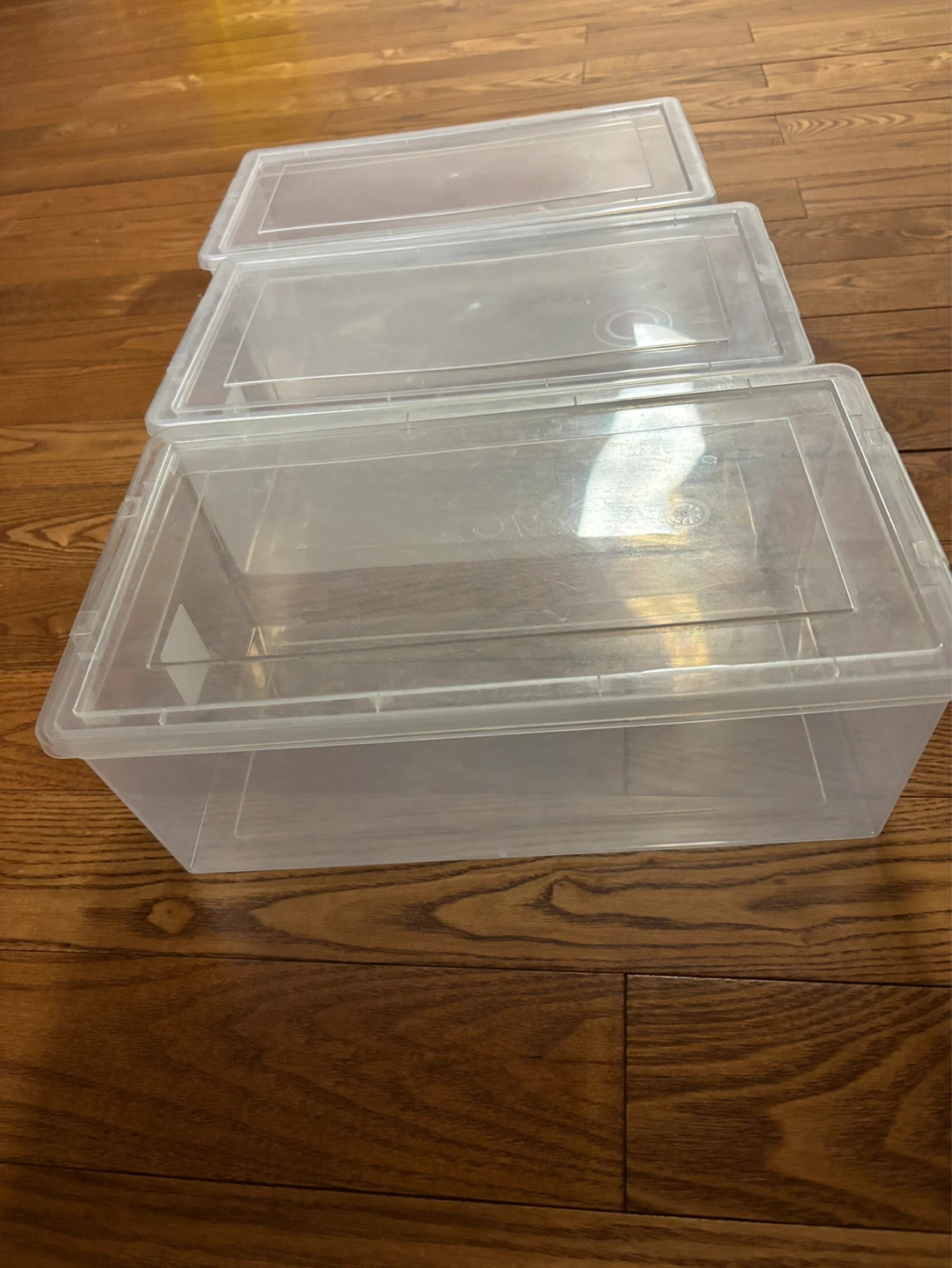 Clear Plastic Storage Bins with Lids (Set of 3)