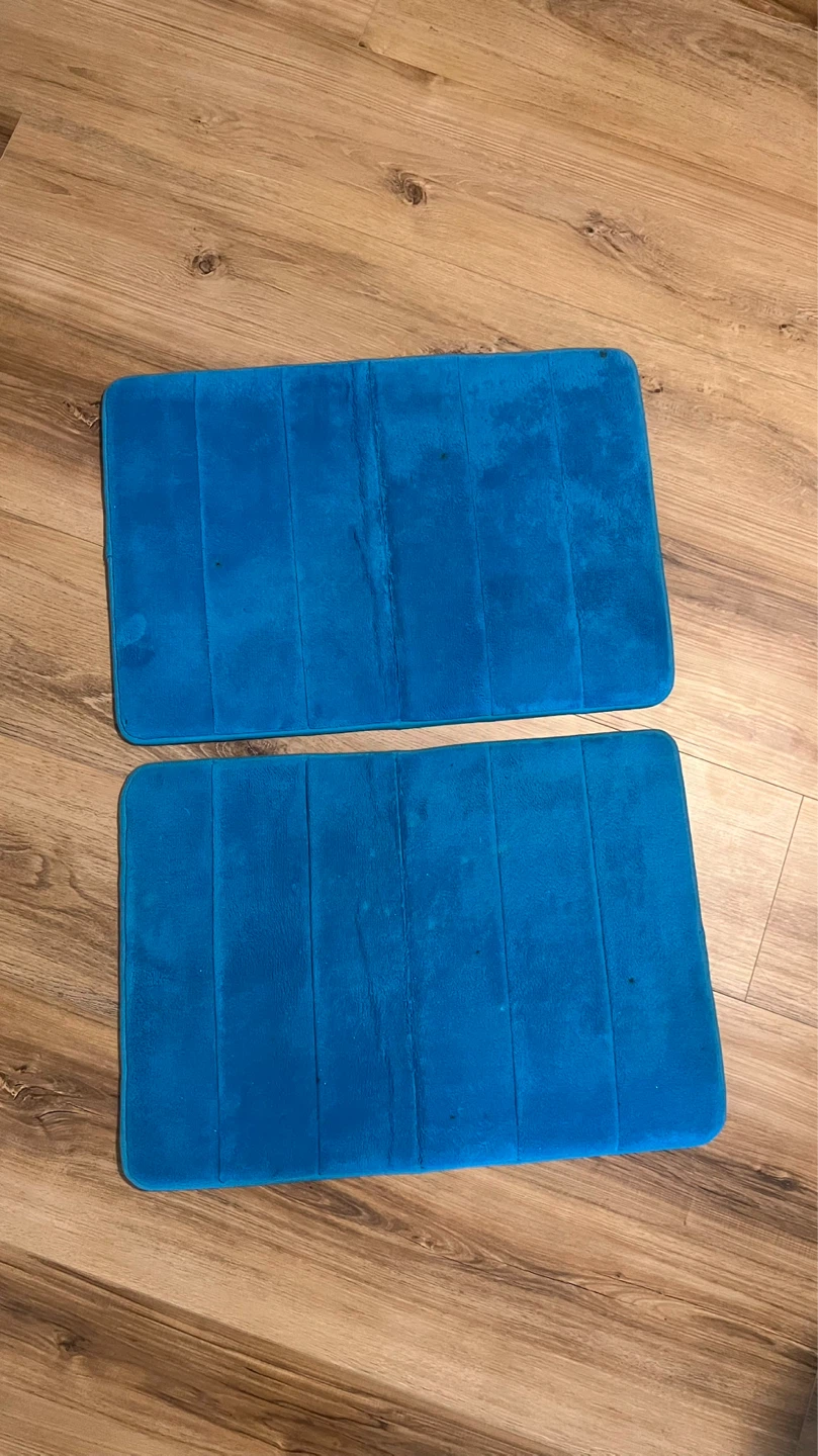 Set of 2 Blue Bath Mats