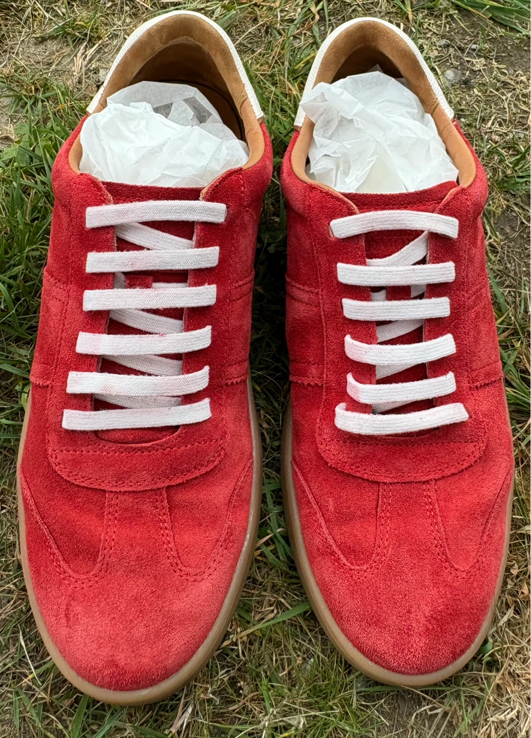 Men’s Allen Edmonds Ludlow Slip-on Suede Sneakers Red Size 9D - photo 2